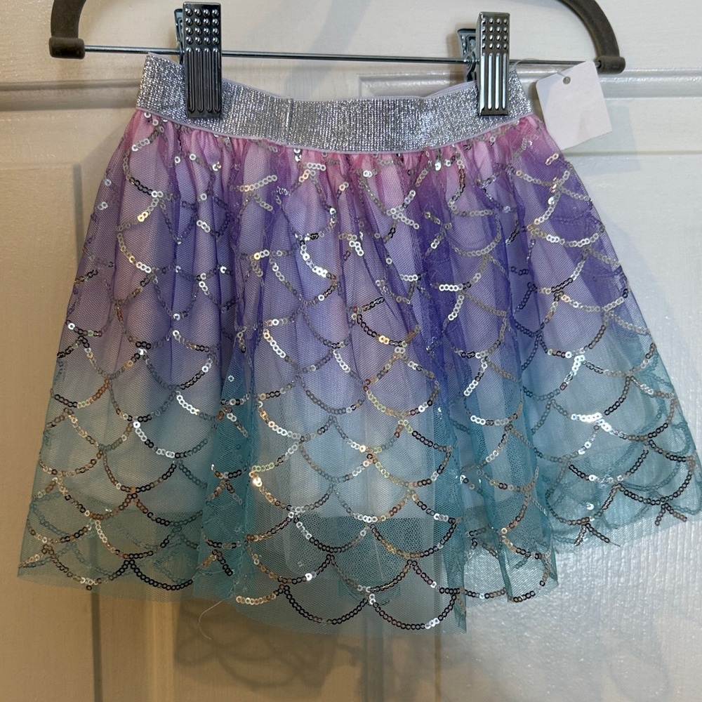 Mermaid Sequin Skirt with Silver Waistband 1-2 yrs